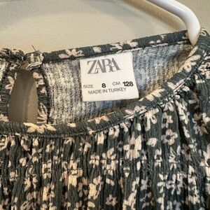 Zara Kids Green and White Floral dress